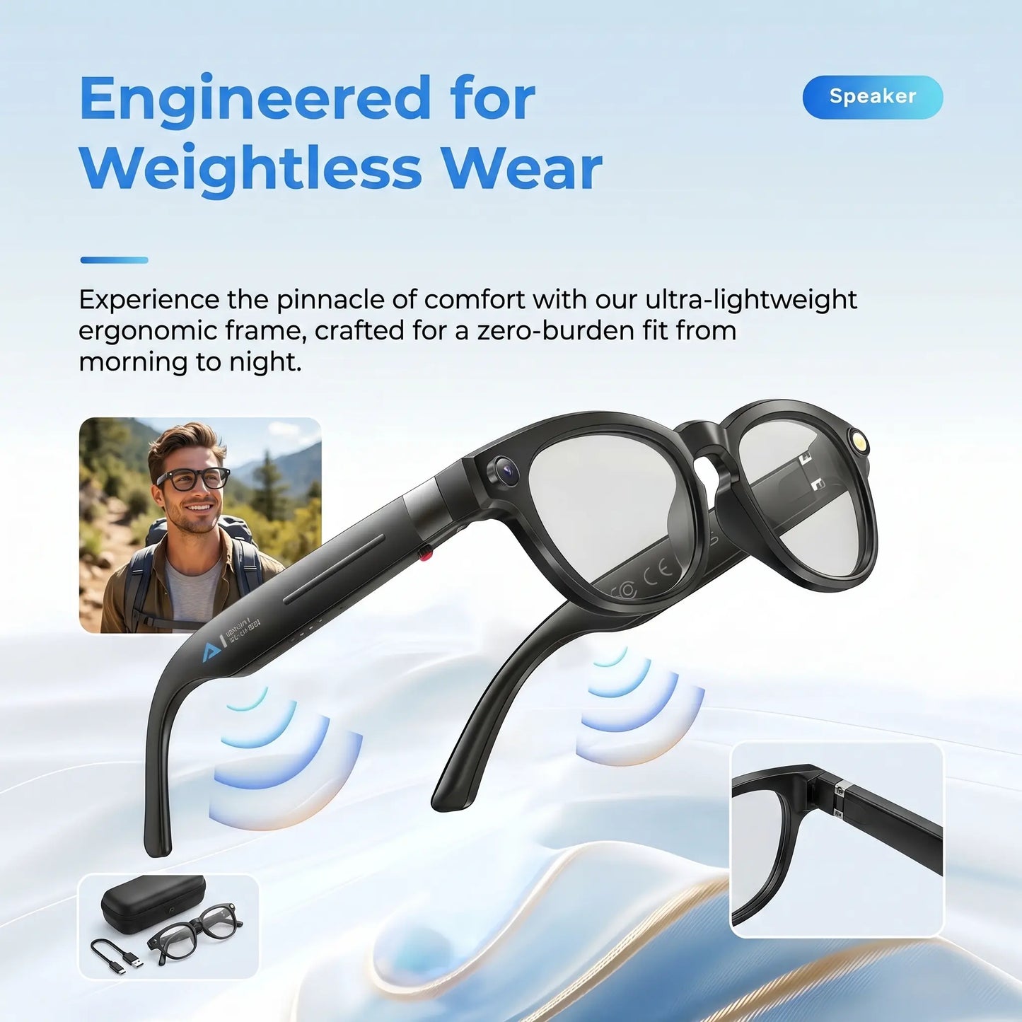 AI Smart Glasses with 8MP HD Camera, Photochromic Lenses, 4K Photography, 1080P Video Recording, Real-Time Translation, and Voice Assistant for Travel, Meetings, and Vlogging - Bluetooth Eyewear with Advanced Features