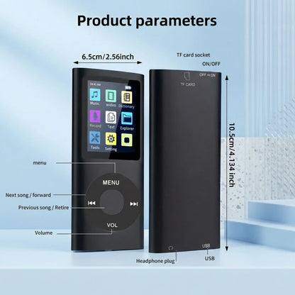 Portable Lossless MP3/MP4 Music Player with LCD Screen - Perfect for Students, Ideal for Music, Reading, Travel, and Offline Use; SD Card Not Included.
