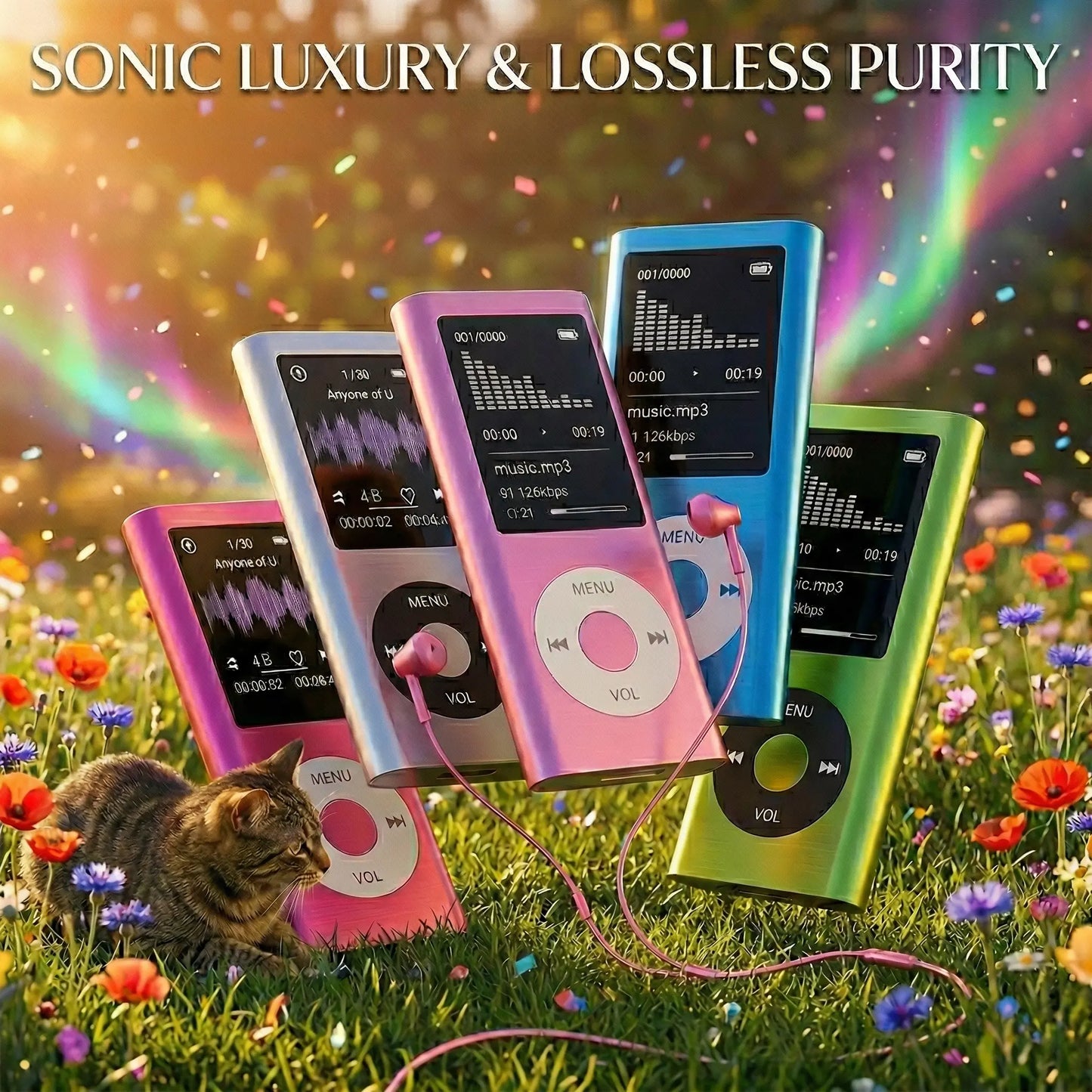 Portable Lossless MP3/MP4 Music Player with LCD Screen - Perfect for Students, Ideal for Music, Reading, Travel, and Offline Use; SD Card Not Included.