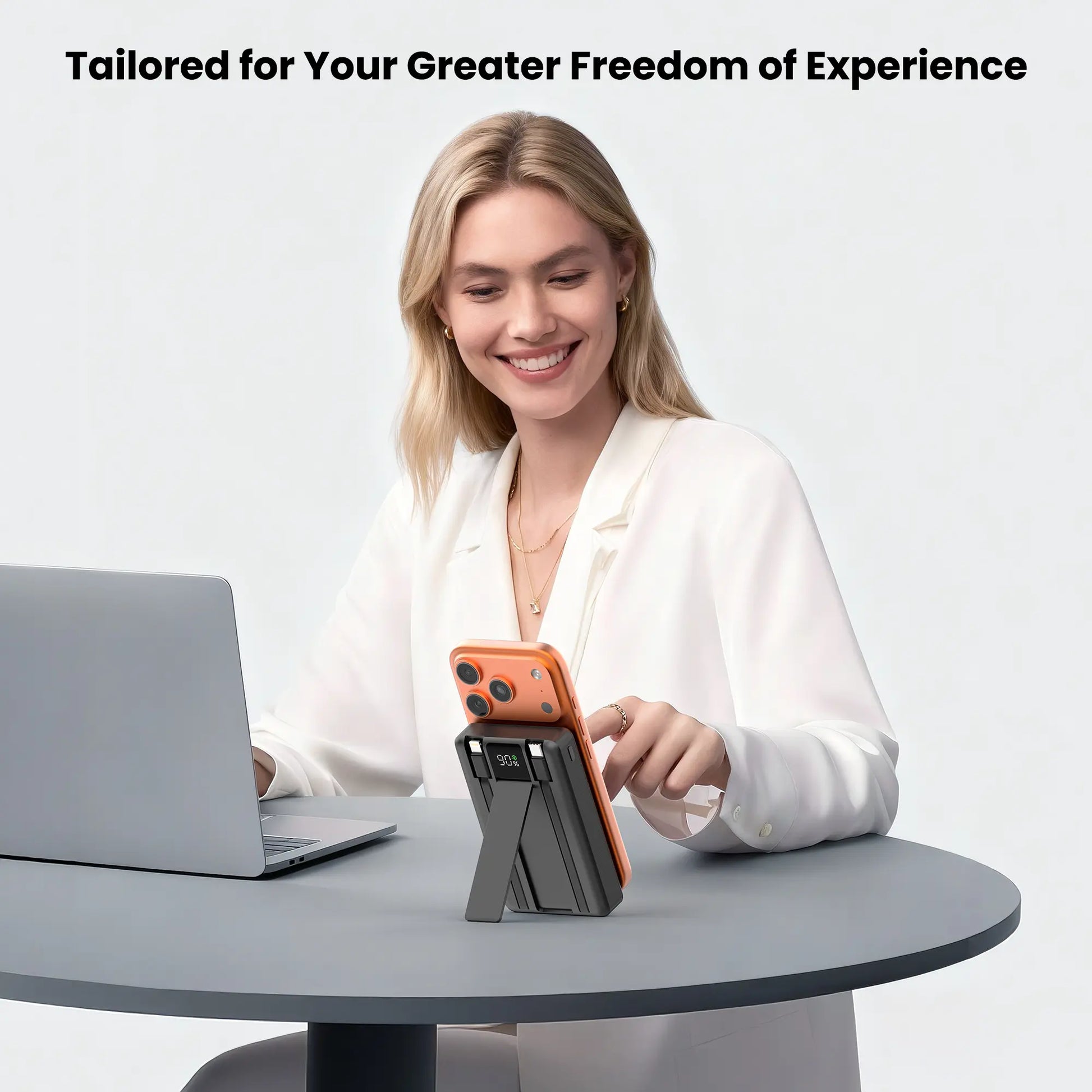 Digiera 10,000mAh MagSafe Wireless Power Bank with Dual USB-C and Lightning Cables, Featuring 2026 Heat-Control Technology, Compatible with iPhone 17/16/15/14/13/12 Series