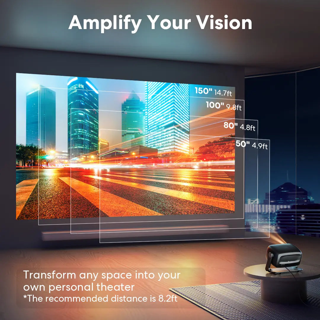 HUANLETOU 2026 C5 1080P Smart Projector with Built-In Android OS, 800 Lumens, Wi-Fi and Bluetooth Connectivity, Auto-Focus, and Keystone Correction for Versatile Applications, Ceiling Projection, and Outdoor Use