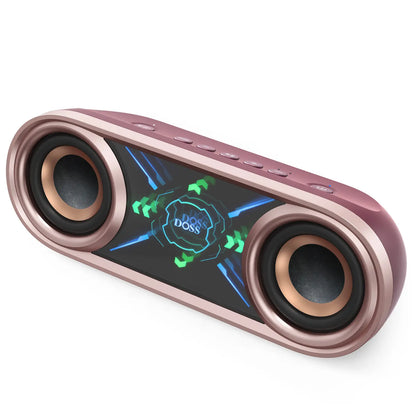 DOSS Soundbox Pro+ P400 Multifunctional Wireless Speaker - 50W Full Range Stereo with Dual 25W Woofer Drivers, DSP Technology, 26 Hours Playtime, Dual Rechargeable Batteries, Portable Design for Outdoor and Home Use, Black with Phantom Mirror Light Show
