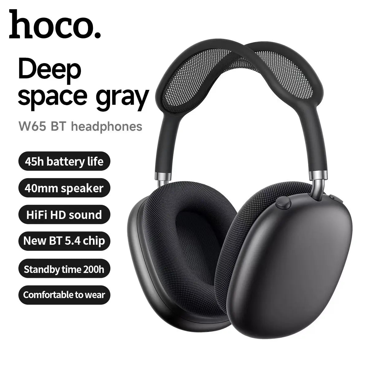Portable Bluetooth Over-Ear Headphones with Active Noise Cancellation - Foldable Sports Headset for Outdoor Use
