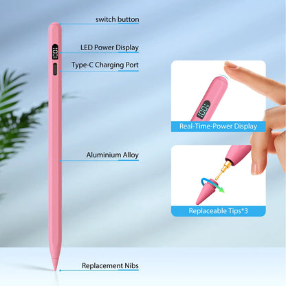 MEKO LED Stylus Pen for iPad (10th/9th/8th/7th/6th Gen, Pro 11"/12.9" M4, Air 5/4/3 M2, Mini 6/5) - Fast Charging, Palm Rejection, Tilt Sensitivity with LED Power Indicator