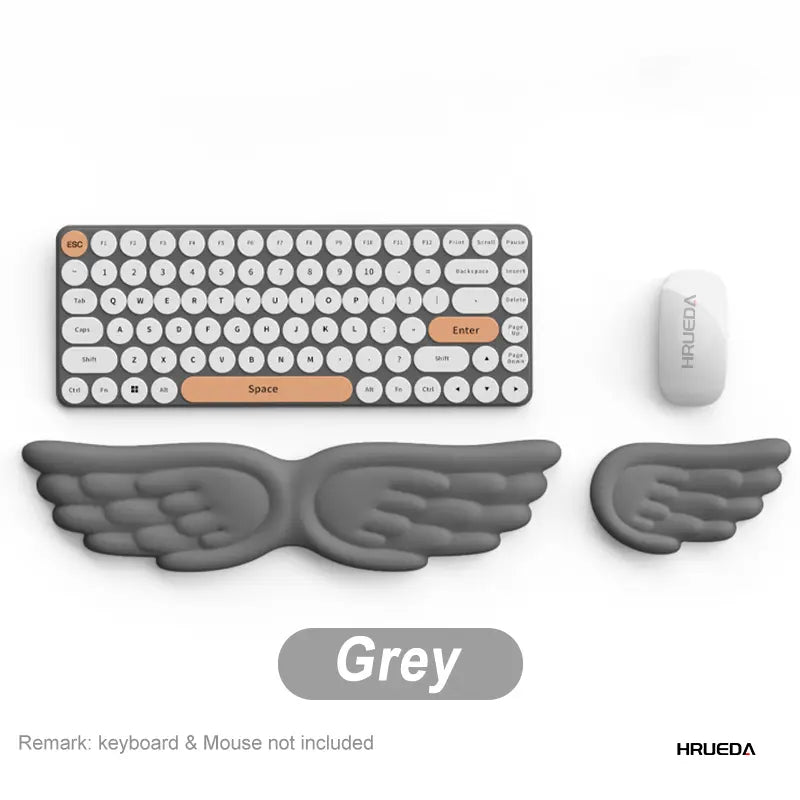 Mechanical Keyboard and Mouse Wrist Rest - Angel Wing Memory Foam Support Pad for Enhanced Comfort and Ergonomics