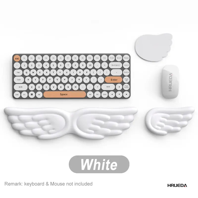 Mechanical Keyboard and Mouse Wrist Rest - Angel Wing Memory Foam Support Pad for Enhanced Comfort and Ergonomics