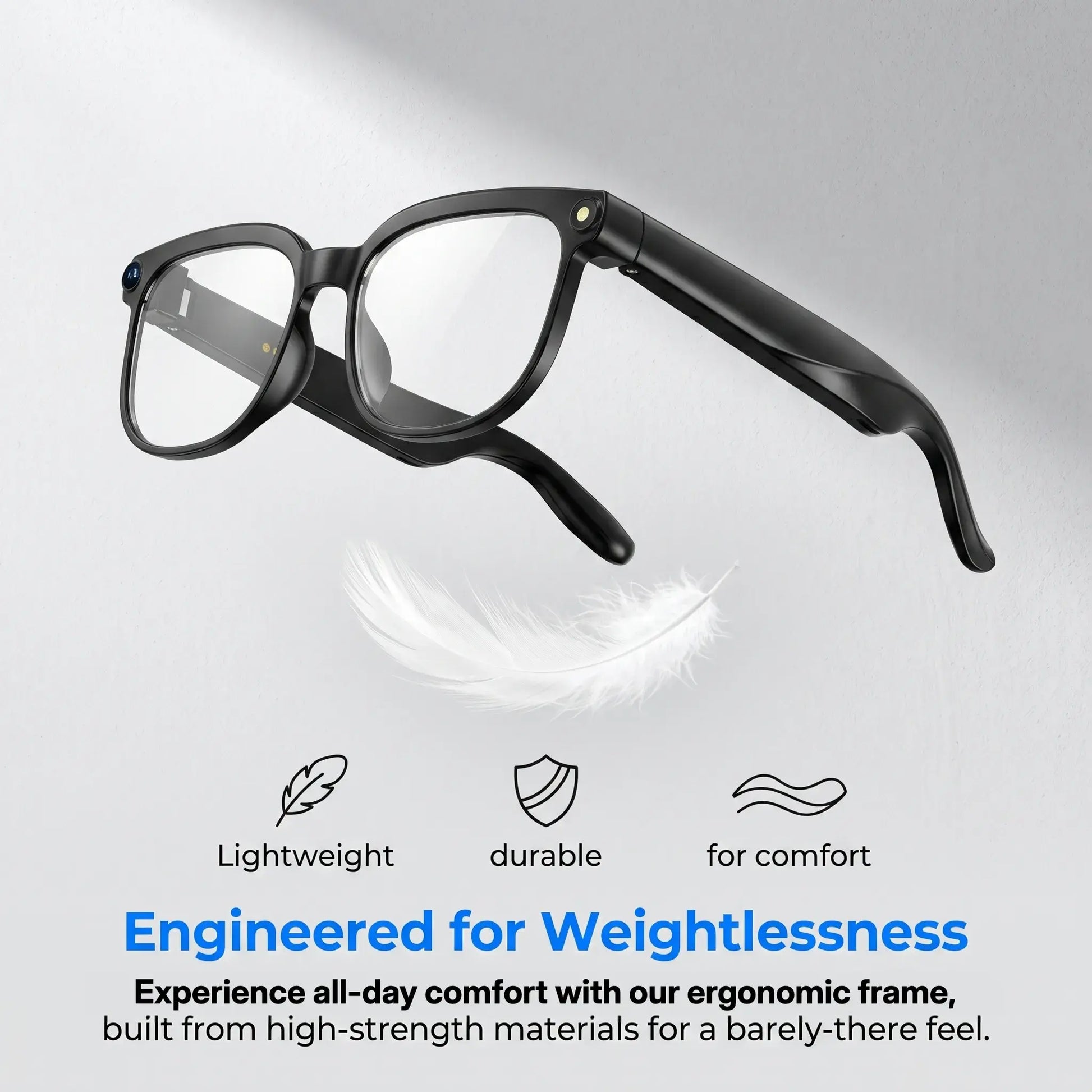AI Smart Glasses with 8MP HD Camera, Photochromic Lenses, 4K Photography, 1080P Video Recording, Real-Time Translation, and Voice Assistant for Travel, Meetings, and Vlogging - Bluetooth Eyewear with Advanced Features