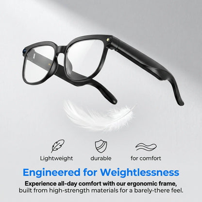 AI Smart Glasses with 8MP HD Camera, Photochromic Lenses, 4K Photography, 1080P Video Recording, Real-Time Translation, and Voice Assistant for Travel, Meetings, and Vlogging - Bluetooth Eyewear with Advanced Features