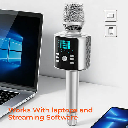 KINGLUCKY H9 Karaoke Mic with AI Vocal Remover & Voice Changer