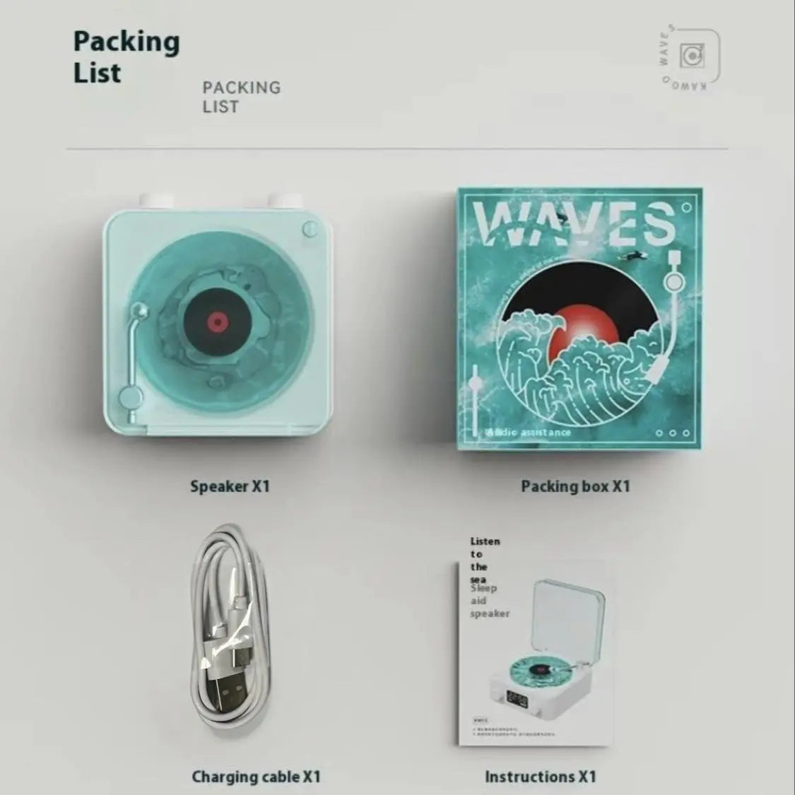 Bluetooth Speaker with Vintage Vinyl Design and Ambient Lighting, Ideal Nightstand Accessory with Relaxing Sound Features, Perfect Gift for Her