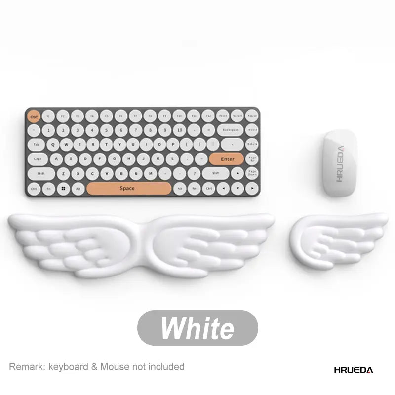 Mechanical Keyboard and Mouse Wrist Rest - Angel Wing Memory Foam Support Pad for Enhanced Comfort and Ergonomics