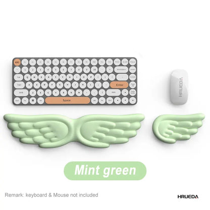 Mechanical Keyboard and Mouse Wrist Rest - Angel Wing Memory Foam Support Pad for Enhanced Comfort and Ergonomics